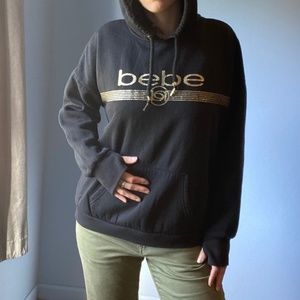 Bebe Sport Hoodie Metallic Gold